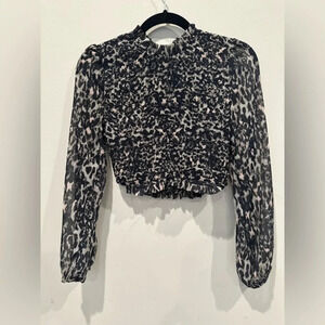 HIGH NECK going out top -cheetah‎ SZ S A0037